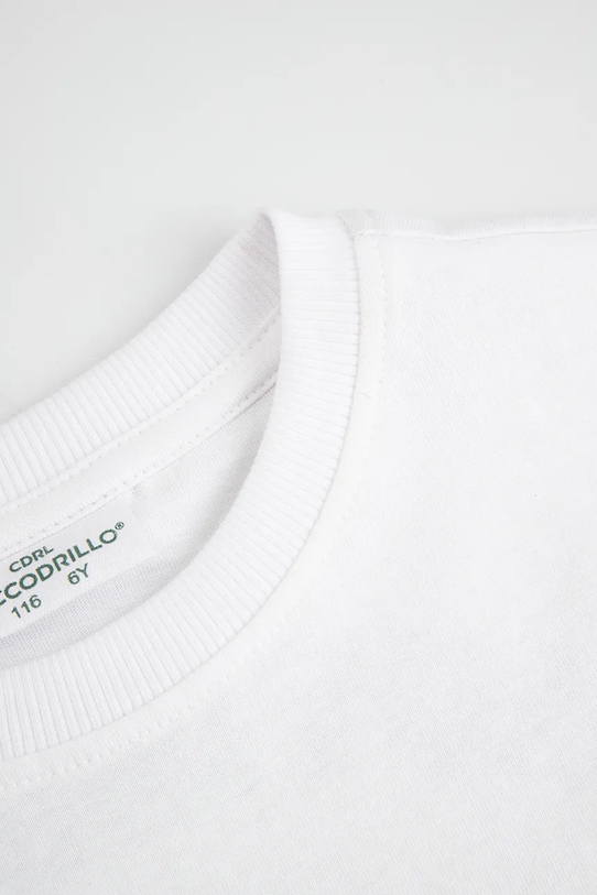 Chłopiec Coccodrillo T-shirt dziecięcy bawełniany WC6143202IBK biały