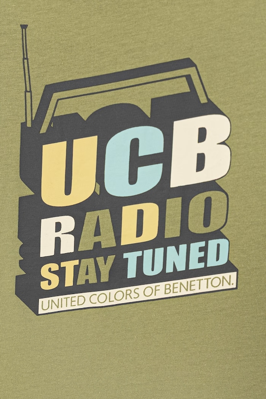 Băieți United Colors of Benetton tricou pentru copii din bumbac 3I1XC10TF.G.seasonal verde