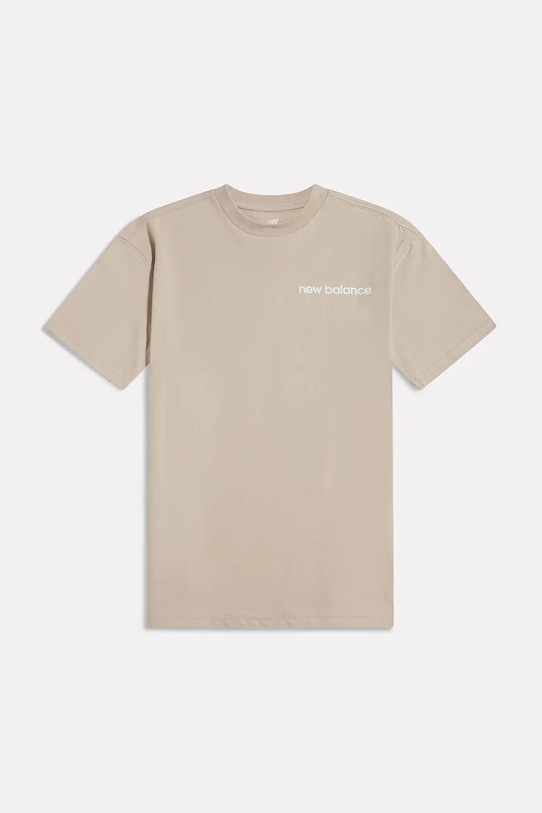 New Balance T-shirt dziecięcy bawełniany YT61A21A beżowy SS26