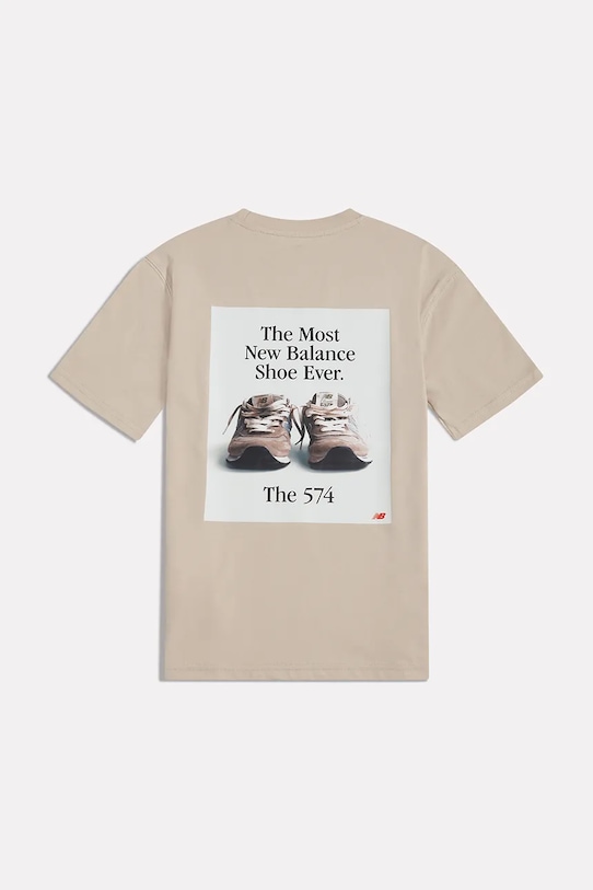 Dečki New Balance kratka majica otroška bombažna YT61A21A bež