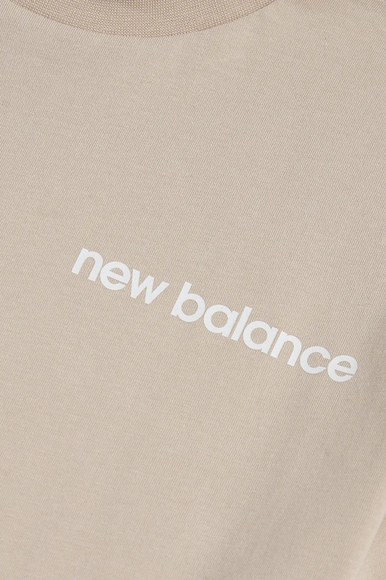 New Balance T-shirt dziecięcy bawełniany YT61A21A beżowy