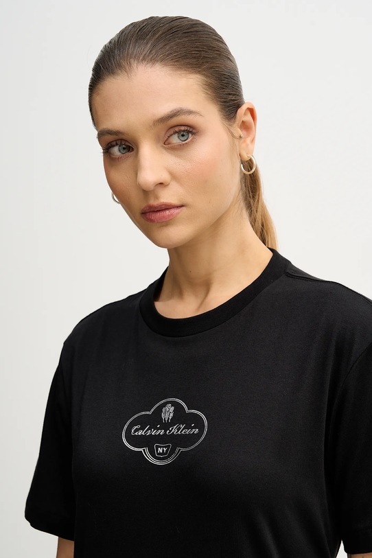 Хлопковая футболка Calvin Klein Jeans чёрный LV047E811G