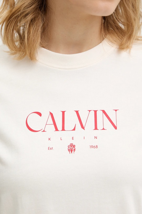 Calvin Klein Jeans t-shirt bawełniany LV047E813G beżowy