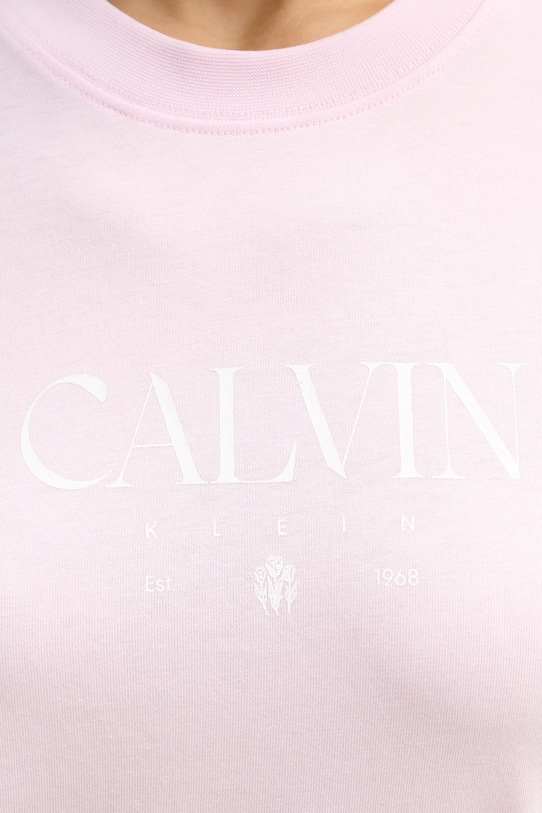 Bavlněné tričko Calvin Klein Jeans LV047E813G růžová
