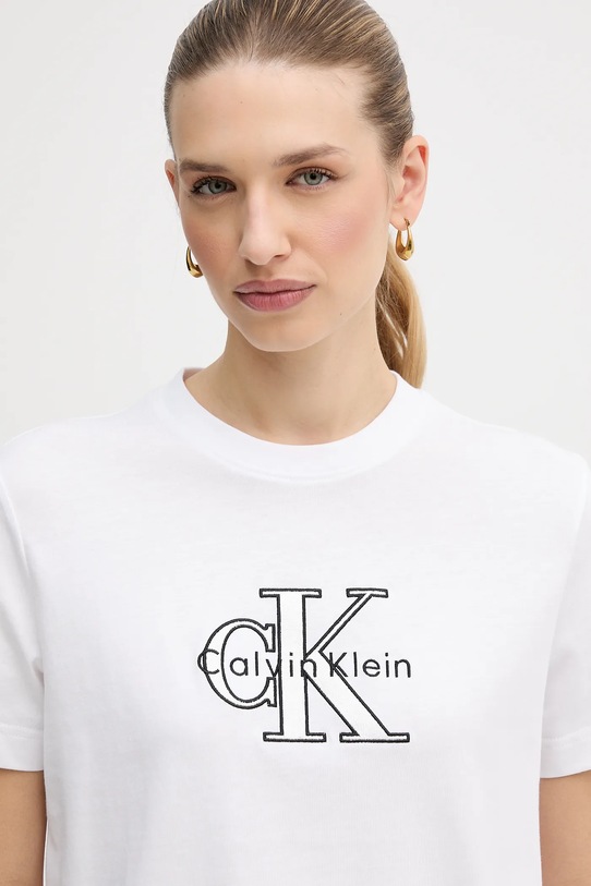 Calvin Klein Jeans t-shirt bawełniany biały LV047E819G