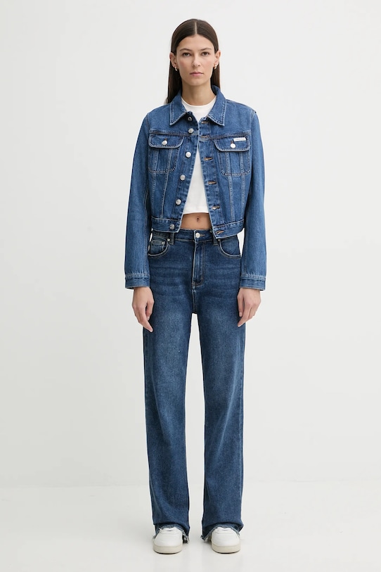 Calvin Klein Jeans t-shirt bawełniany LV047E823G beżowy SS26