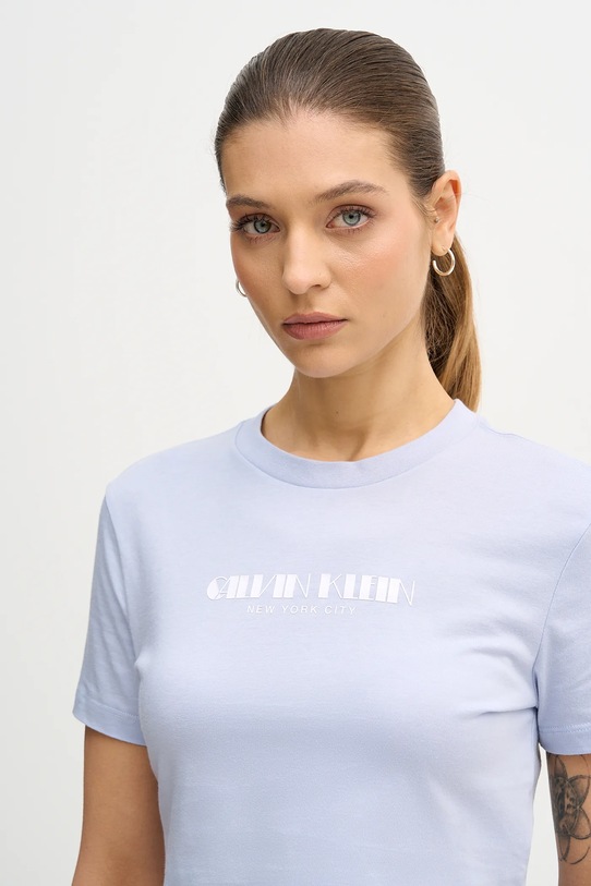 Bavlněné tričko Calvin Klein Jeans modrá LV047E823G