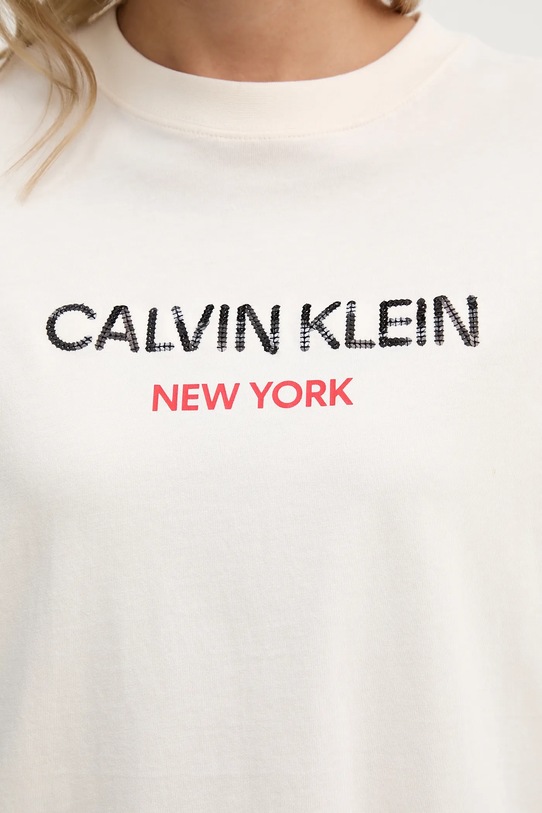 Calvin Klein Jeans t-shirt bawełniany LV047E800G beżowy