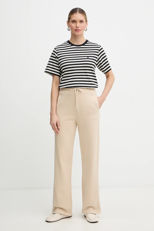 Weekend Max Mara t-shirt bawełniany VENACO 2615971031600 beżowy SS26