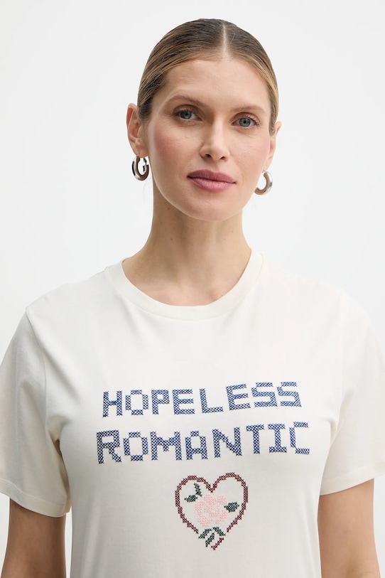 Weekend Max Mara t-shirt bawełniany WEST beżowy 2615971041600