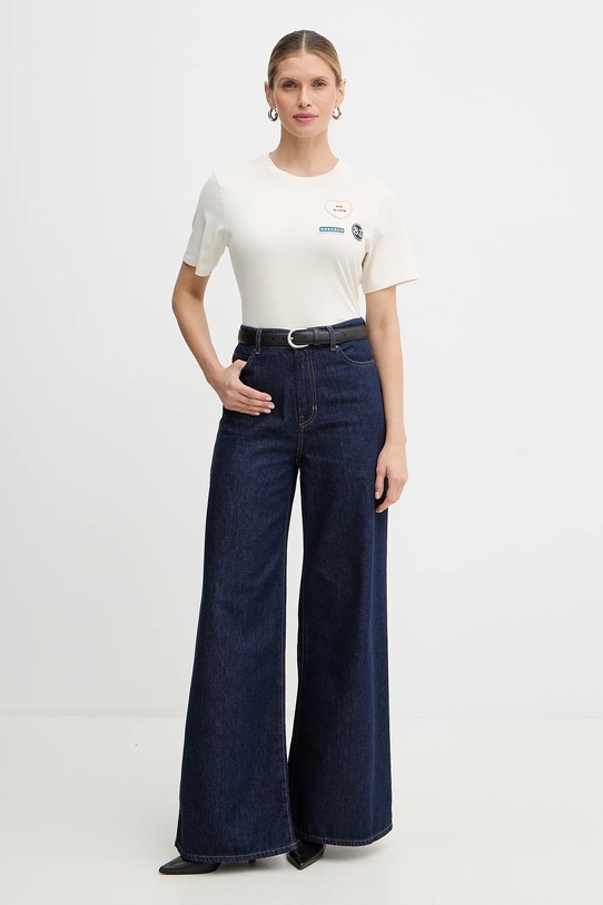Weekend Max Mara t-shirt bawełniany WEST 2615971041600 beżowy SS26