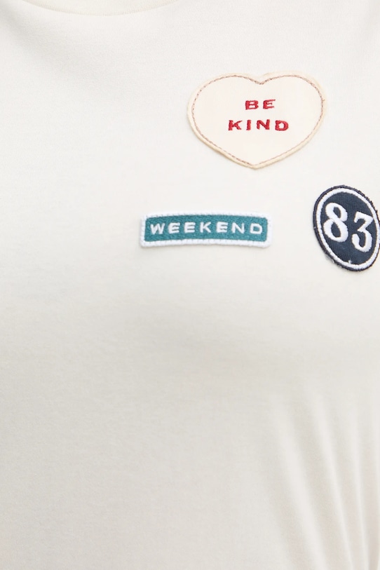 Weekend Max Mara t-shirt bawełniany WEST 2615971041600 beżowy