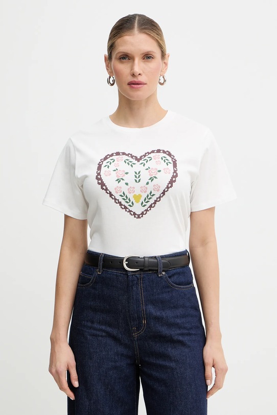 Weekend Max Mara t-shirt bawełniany TENUE nadruk biały 2615971051600