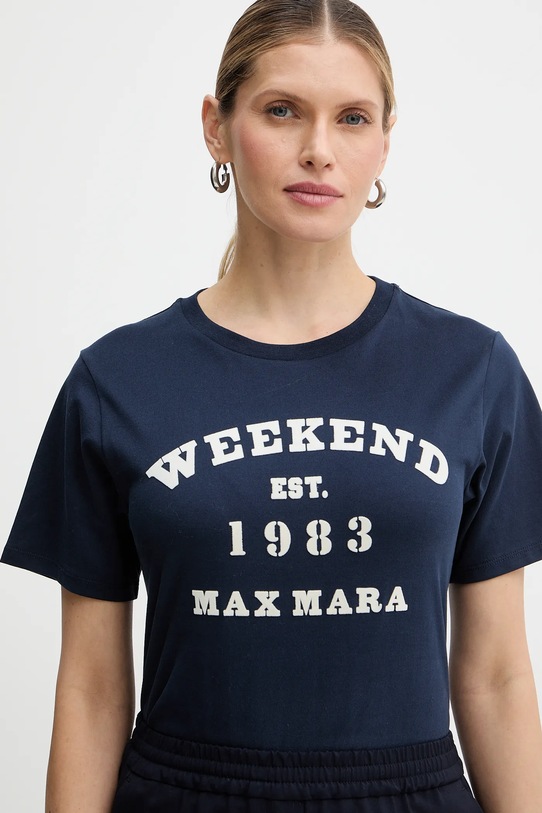 Weekend Max Mara t-shirt bawełniany TENUE granatowy 2615971051600