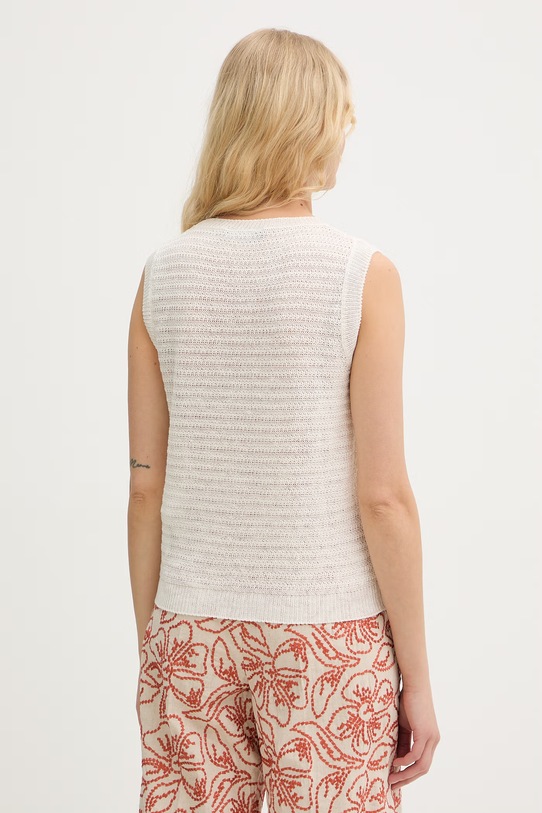 Odzież Weekend Max Mara sweter damski lniany PIUMA 2615361142600 beżowy