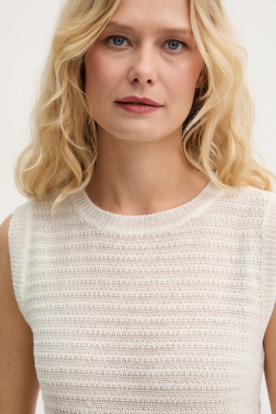 Weekend Max Mara sweter damski lniany PIUMA beżowy 2615361142600