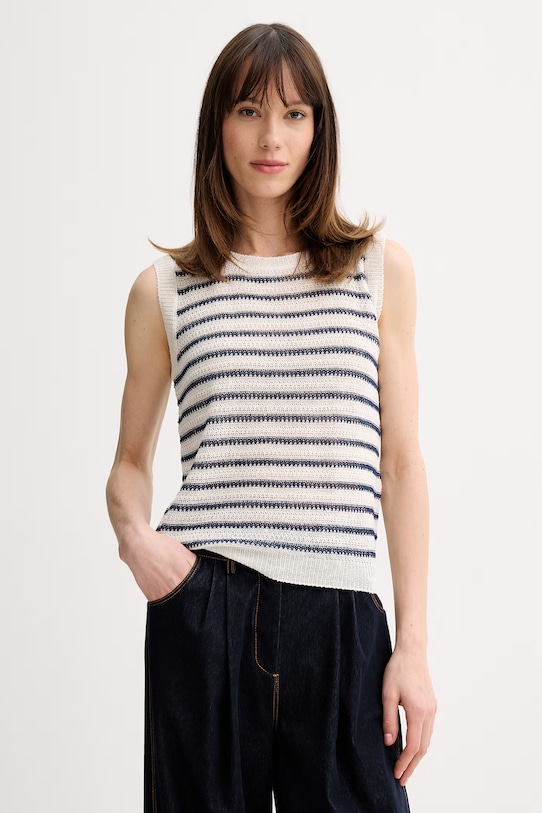 Weekend Max Mara sweter damski lniany PIUMA beżowy 2615361142600