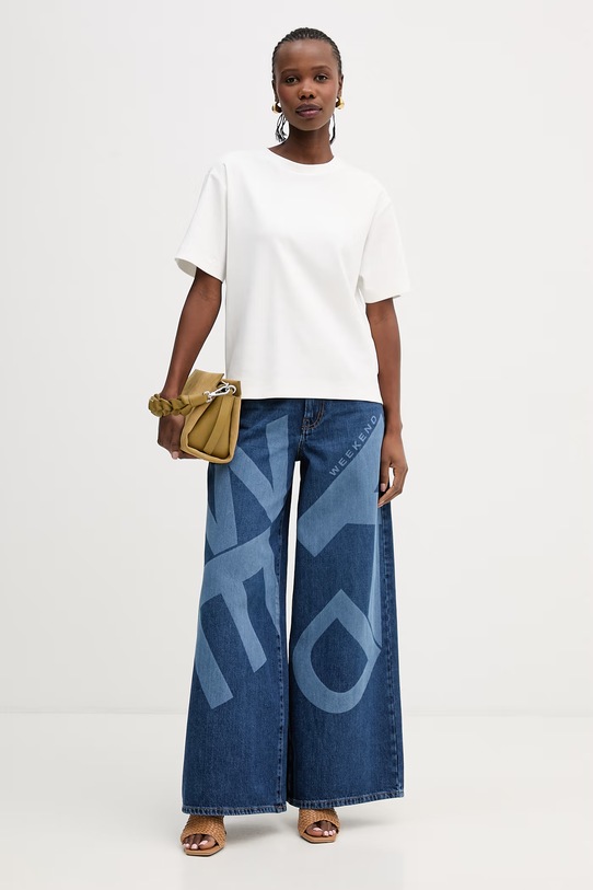 Βαμβακερό μπλουζάκι Weekend Max Mara MULTID 2615941022600 λευκό SS26