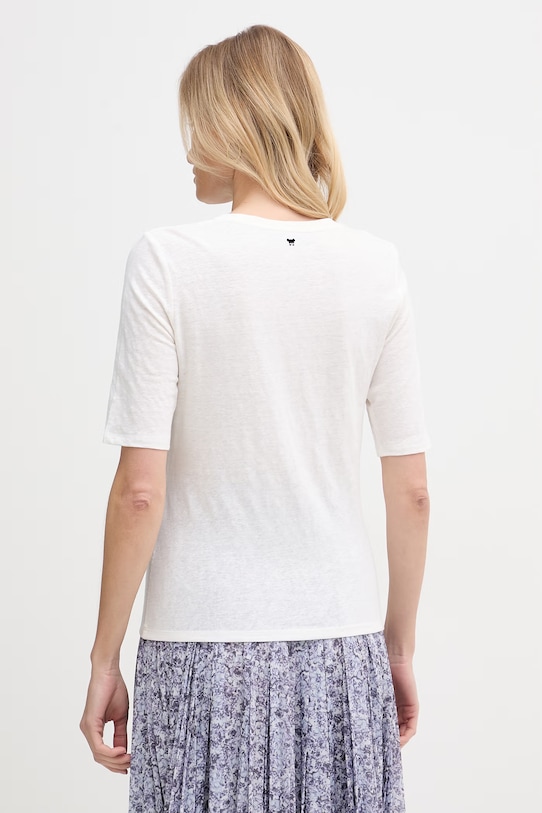 Ρούχα Weekend Max Mara t-shirt γυναικείο βαμβακερό OPZIONE 2615941042600 μπεζ