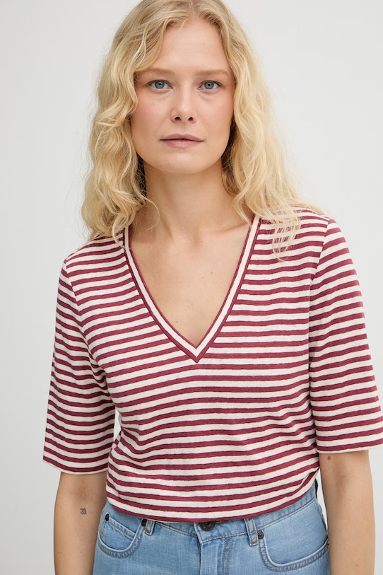 Weekend Max Mara t-shirt damski bawełniany OPZIONE czerwony 2615941042600