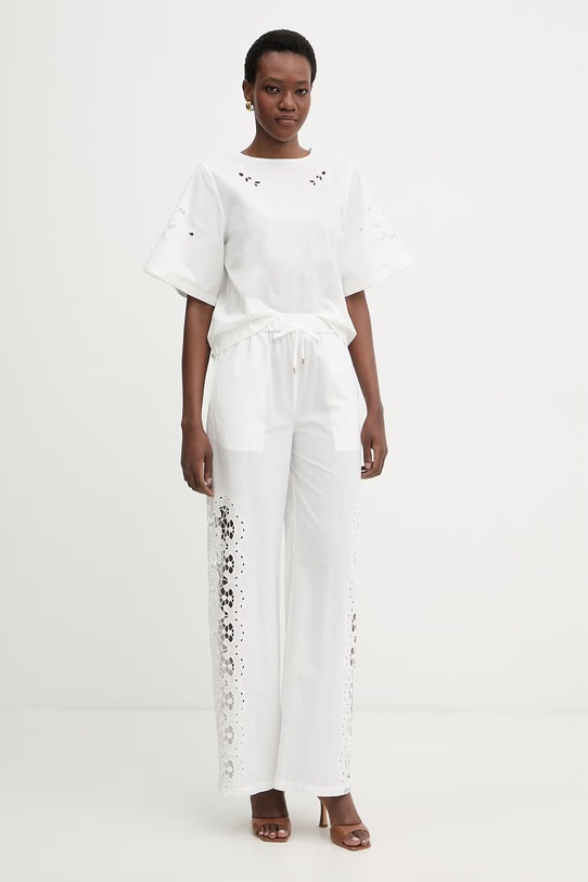 Weekend Max Mara t-shirt damski bawełniany TARGA 2615941102600 biały SS26