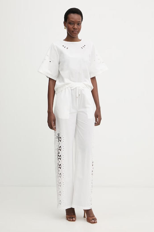 Weekend Max Mara t-shirt damski bawełniany TARGA 2615941102600 biały SS26