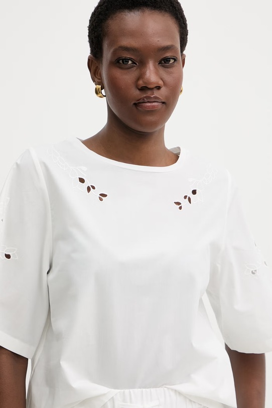 Weekend Max Mara t-shirt damski bawełniany TARGA biały 2615941102600