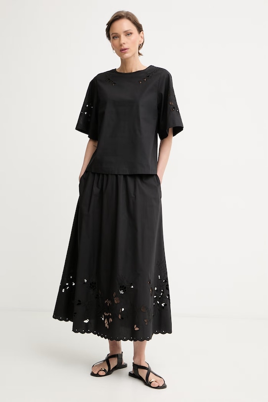 Weekend Max Mara tričko dámske bavlnené TARGA 2615941102600 čierna SS26