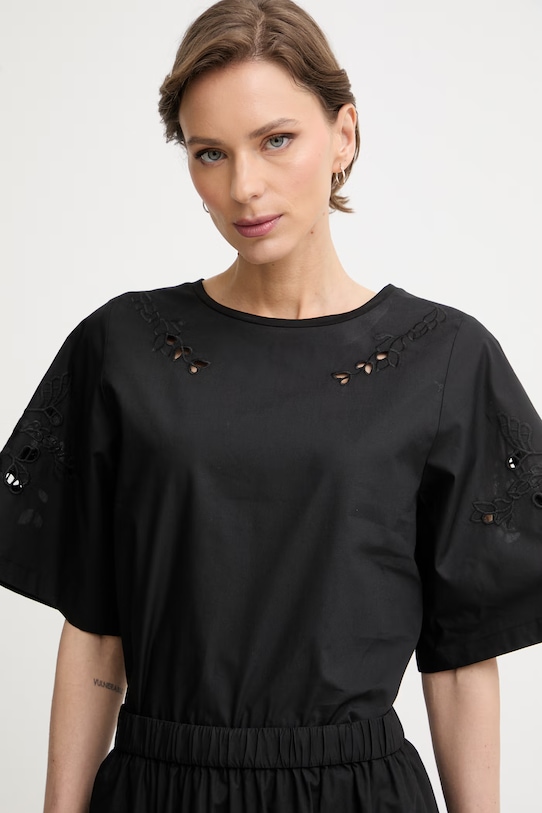 Weekend Max Mara tričko dámske bavlnené TARGA čierna 2615941102600