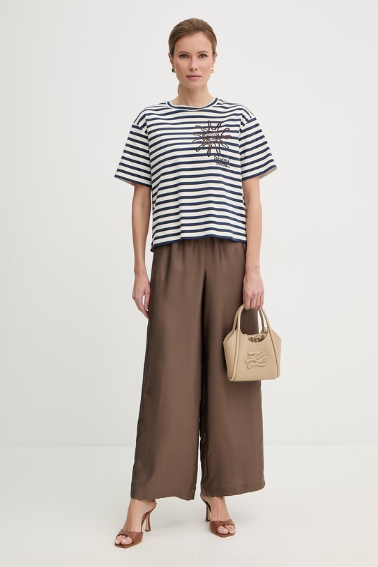 Weekend Max Mara t-shirt bawełniany SABATO 2615941112600 granatowy SS26