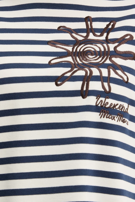 Weekend Max Mara t-shirt bawełniany SABATO 2615941112600 granatowy