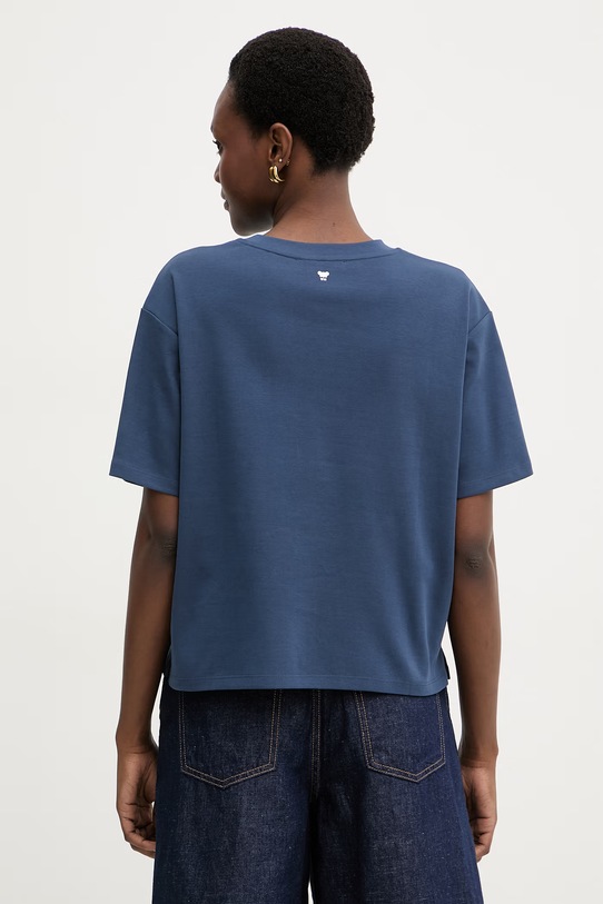 Одежда Хлопковая футболка Weekend Max Mara SABATO 2615941112600 тёмно-синий