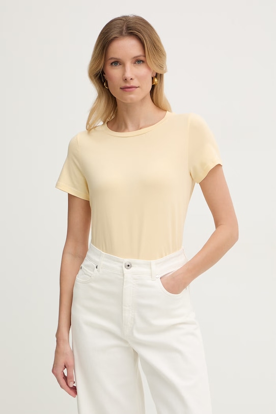 Weekend Max Mara t-shirt MULTIF z elastanem żółty 2615971012600