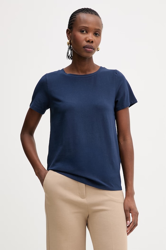Weekend Max Mara t-shirt MULTIF z elastanem granatowy 2615971012600