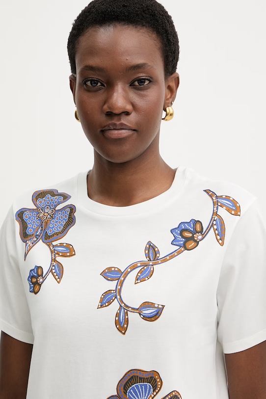 Weekend Max Mara t-shirt bawełniany PANTERA beżowy 2615971032600