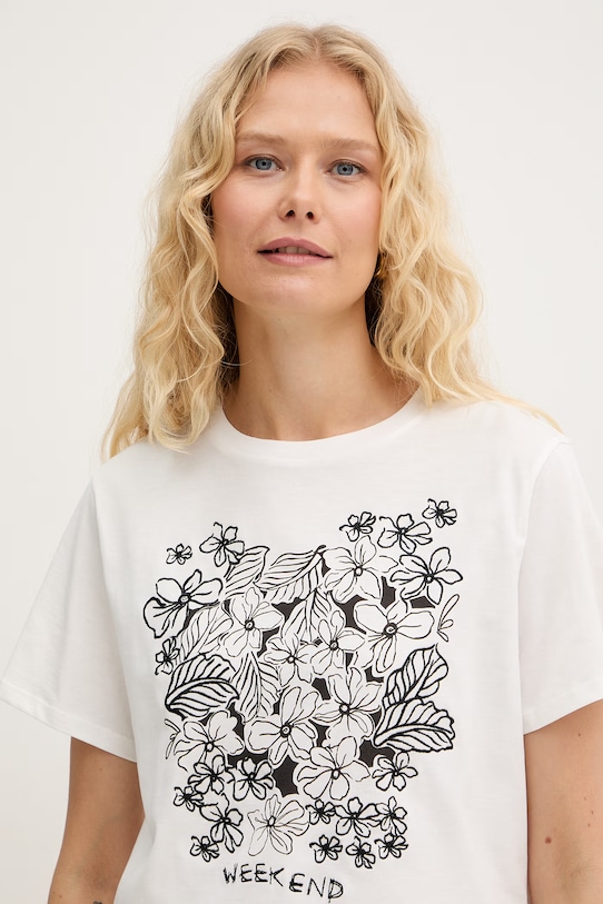 Weekend Max Mara t-shirt bawełniany BORA biały 2615971042600