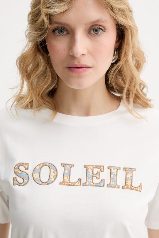 Βαμβακερό μπλουζάκι Weekend Max Mara BORA λευκό 2615971042600