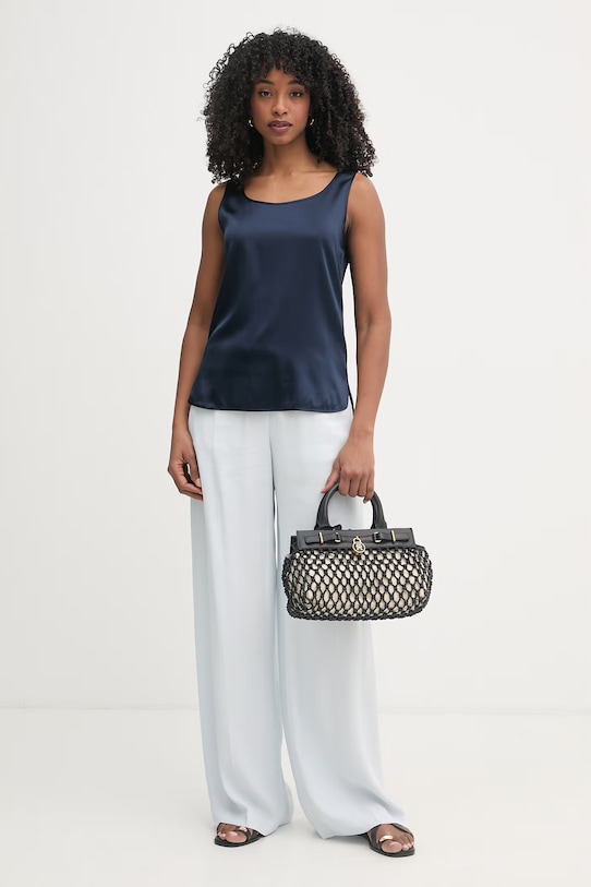 MM by Max Mara Top damski jedwabny PAN 2616161017600 granatowy SS26