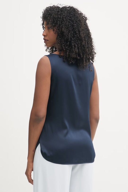 Odzież MM by Max Mara Top damski jedwabny PAN 2616161017600 granatowy