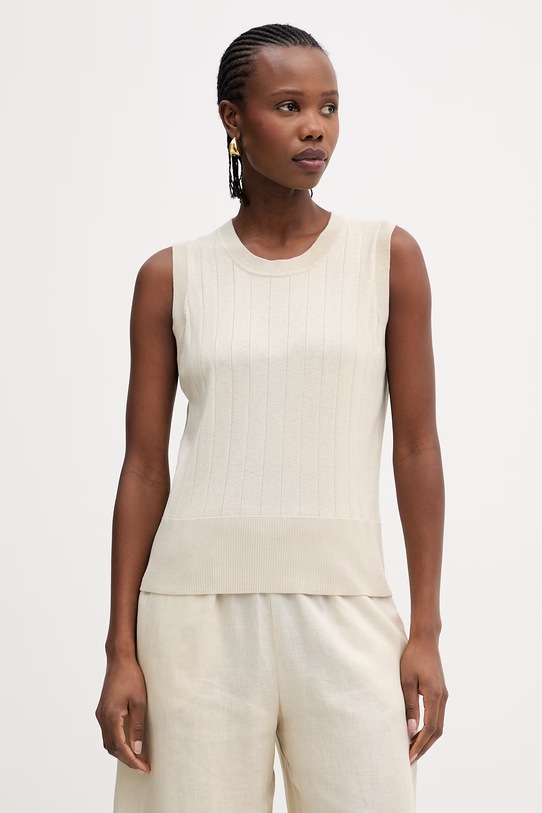 Τοπ με προσθήκη μεταξιού MM by Max Mara RIVA κανονικό μπεζ 2616361147600