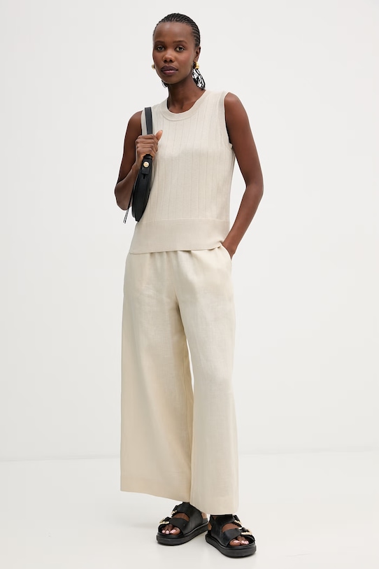 MM by Max Mara top z dodatkiem jedwabiu RIVA 2616361147600 beżowy SS26