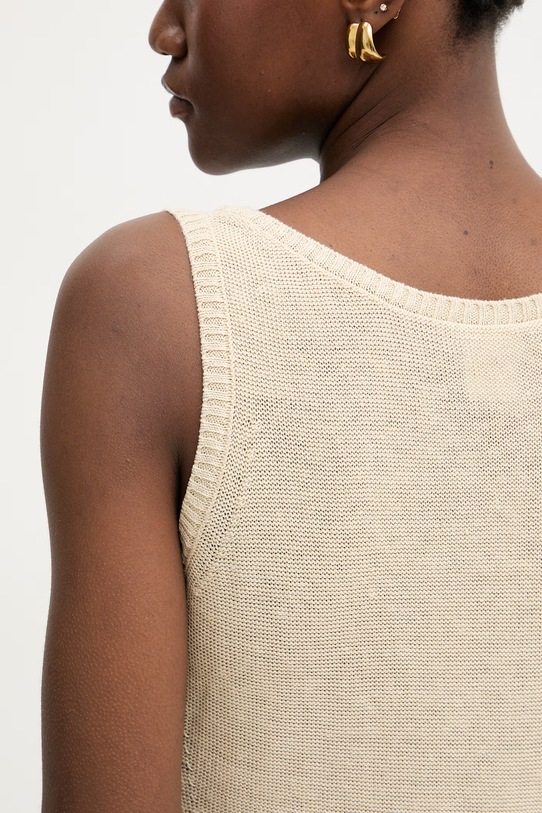 MM by Max Mara top damski lniany BRAVA beżowy 2616361038600