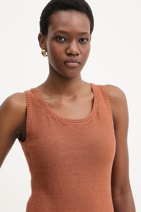 Odzież MM by Max Mara top damskie lniane BRAVA 2616361038600 pomarańczowy