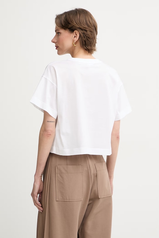 Odzież MM by Max Mara T-shirt damski bawełniany FUNALE 2616941048600 biały
