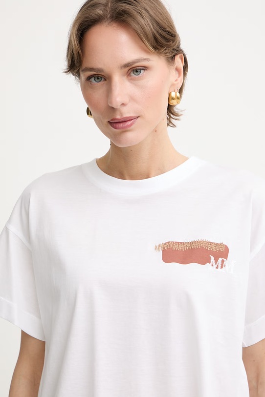 MM by Max Mara T-shirt damski bawełniany FUNALE biały 2616941048600