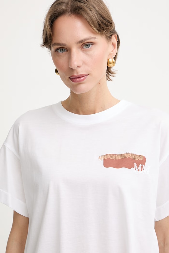 MM by Max Mara T-shirt damski bawełniany FUNALE biały 2616941048600
