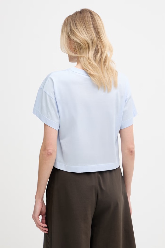 Odzież MM by Max Mara T-shirt damski bawełniany FUNALE 2616941048600 niebieski