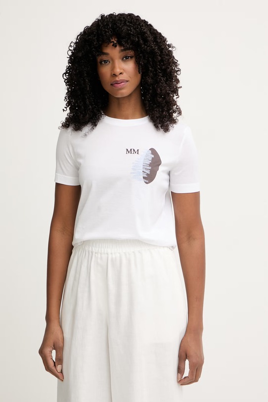 MM by Max Mara T-shirt damski bawełniany LICENZA biały 2616941108600