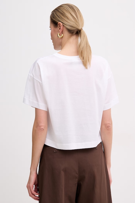 Odzież MM by Max Mara t-shirt damski bawełniany RADICE 2616941118600 biały