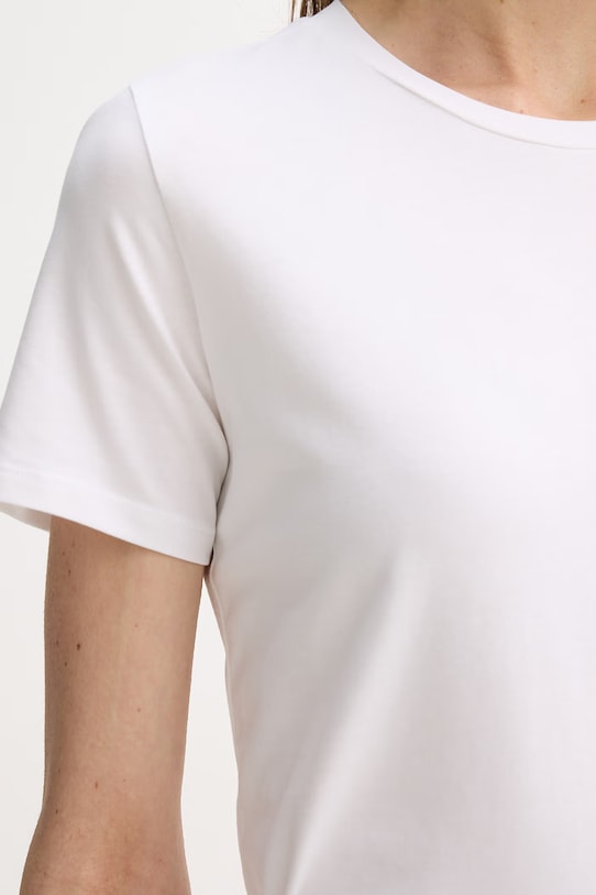 MM by Max Mara t-shirt basic damski bawełniany z elastanem MULINO 2616971018600 biały